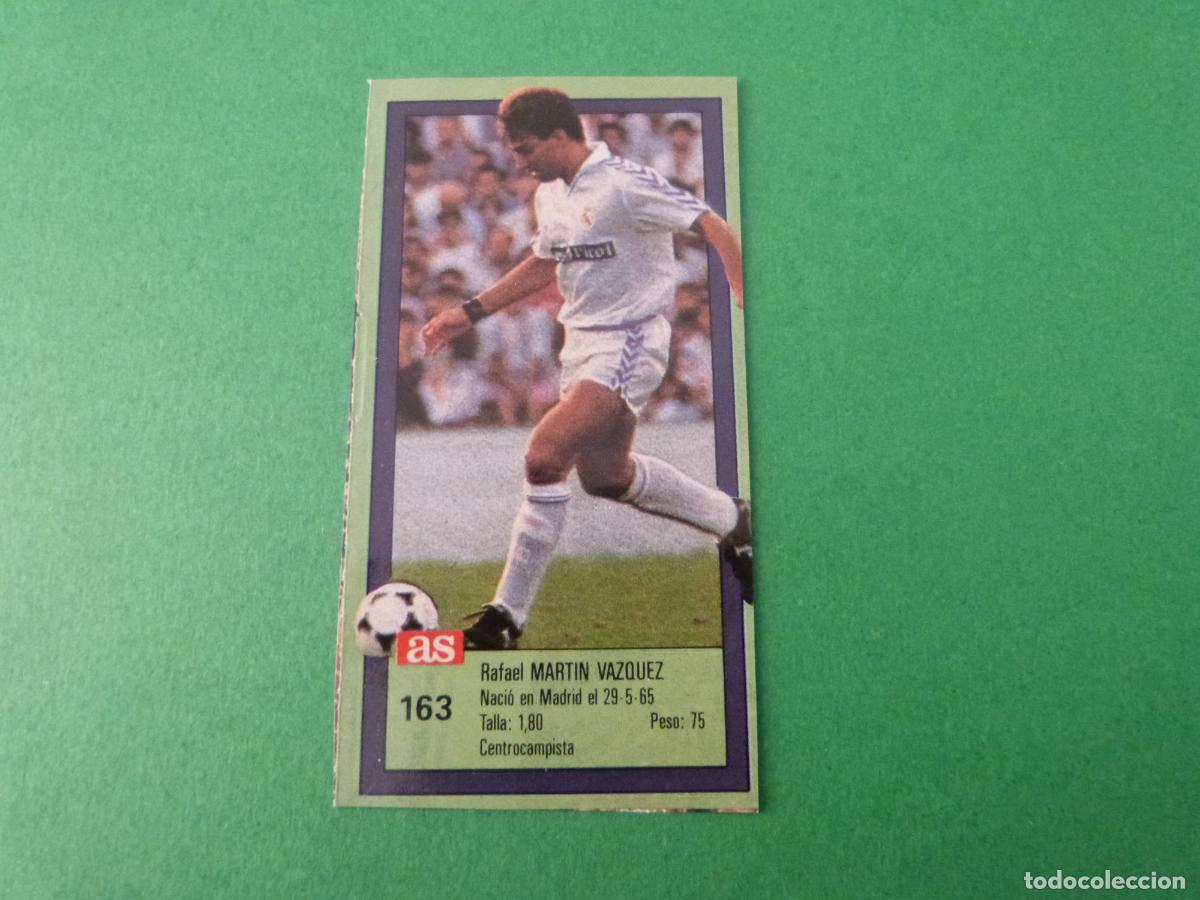Coleccionismo cromos antiguos: CROMO FUTBOL MARTIN VAZQUEZ REAL MADRID C.F. RECORTADO N&ordm; 163 ASES DE LA LIGA 1989-1990/89-90 AS