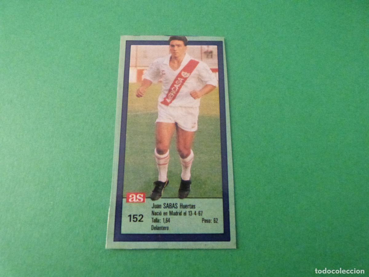 Coleccionismo cromos antiguos: CROMO FUTBOL SABAS RAYO VALLECANO RECORTADO N&ordm; 152 ASES DE LA LIGA 1989-1990/89-90 AS