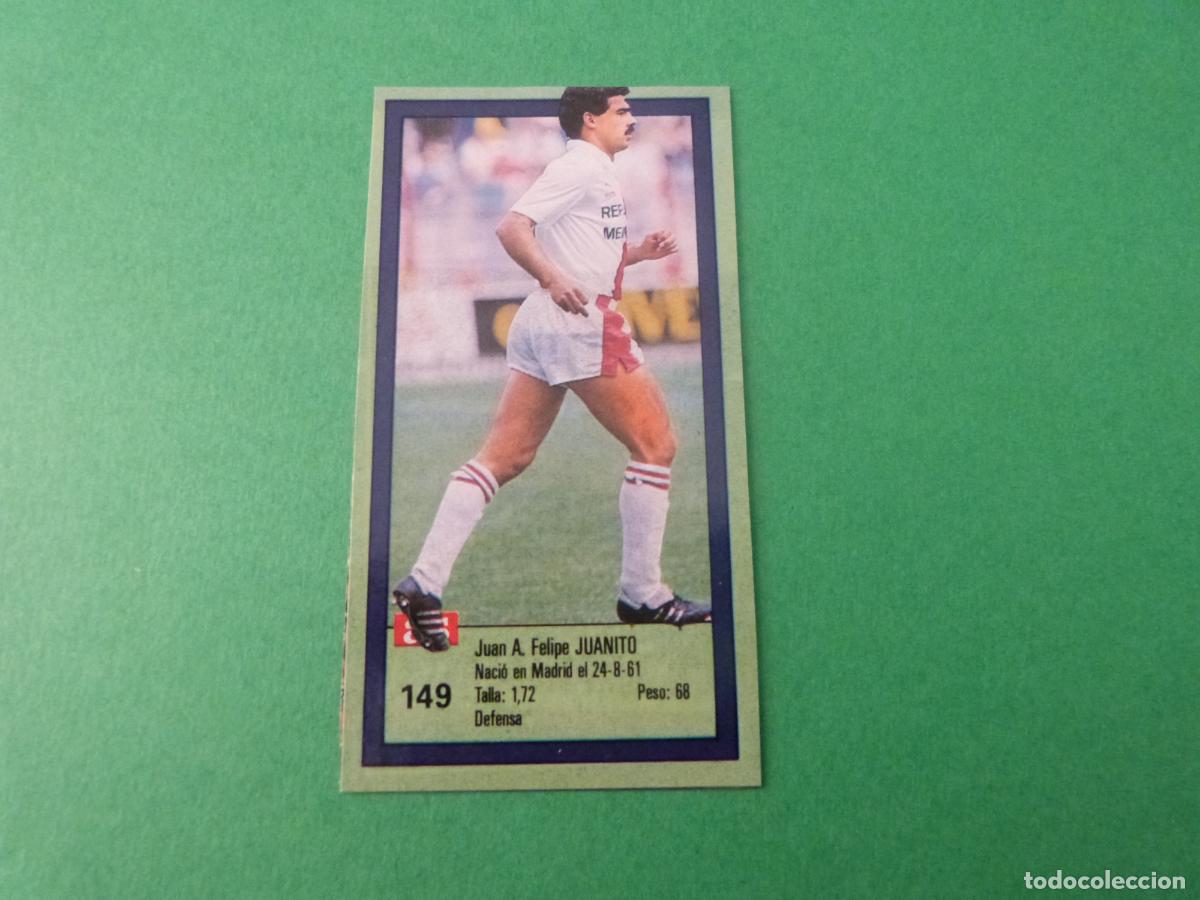 Coleccionismo cromos antiguos: CROMO FUTBOL JUANITO RAYO VALLECANO RECORTADO N&ordm; 149 ASES DE LA LIGA 1989-1990/89-90 AS