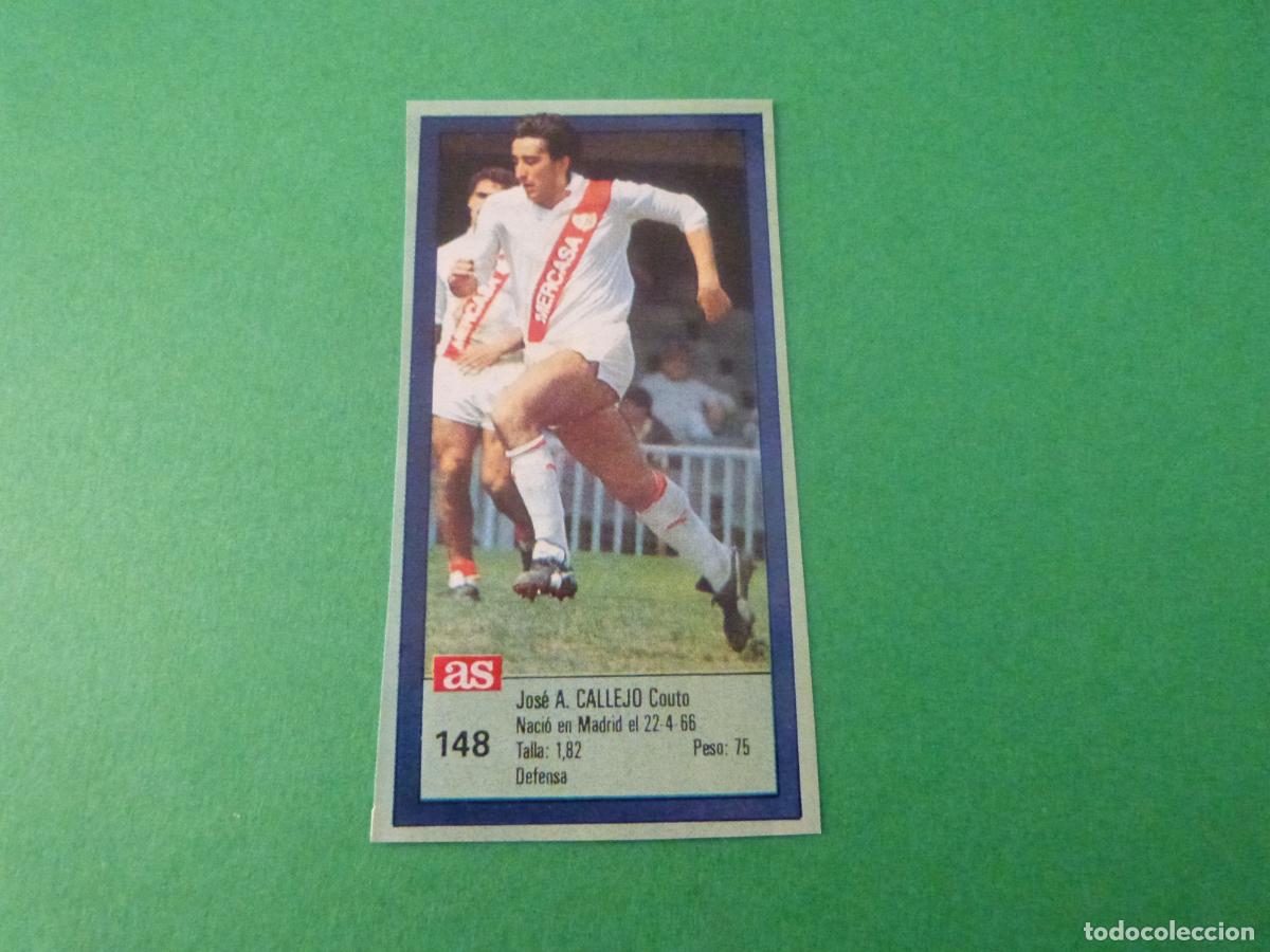 Coleccionismo cromos antiguos: CROMO FUTBOL CALLEJO RAYO VALLECANO RECORTADO N&ordm; 148 ASES DE LA LIGA 1989-1990/89-90 AS