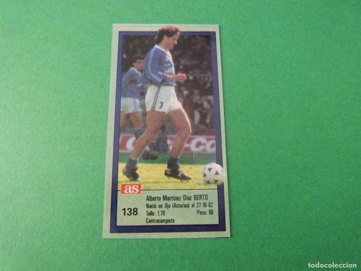 Coleccionismo cromos antiguos: CROMO FUTBOL BERTO REAL OVIEDO RECORTADO N&ordm; 138 ASES DE LA LIGA 1989-1990/89-90 AS