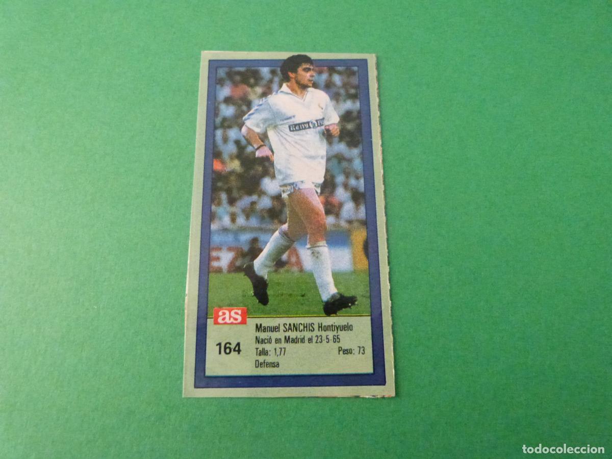 Coleccionismo cromos antiguos: CROMO FUTBOL SANCHIS REAL MADRID C.F. RECORTADO N&ordm; 164 ASES DE LA LIGA 1989-1990/89-90 AS