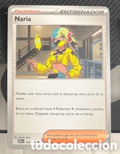 Coleccionismo cromos antiguos: 185/217 Naria CARTA POKEMON TCG