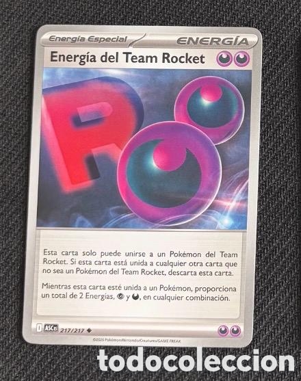 Coleccionismo cromos antiguos: 217/217 Energ&iacute;a del team rocket CARTA POKEMON TCG