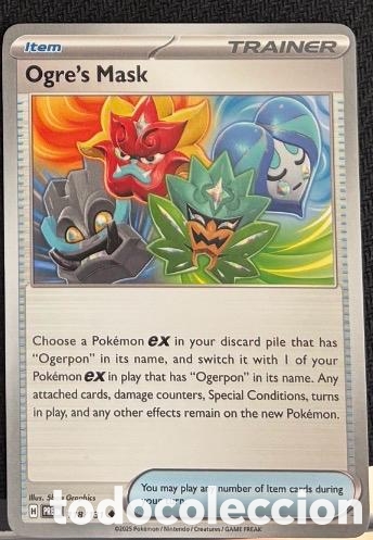 Coleccionismo cromos antiguos: 118/131 Ogre's mask CARTA POKEMON TCG