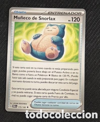 Coleccionismo cromos antiguos: 175/182 Mu&ntilde;eco de snorlax CARTA POKEMON TCG