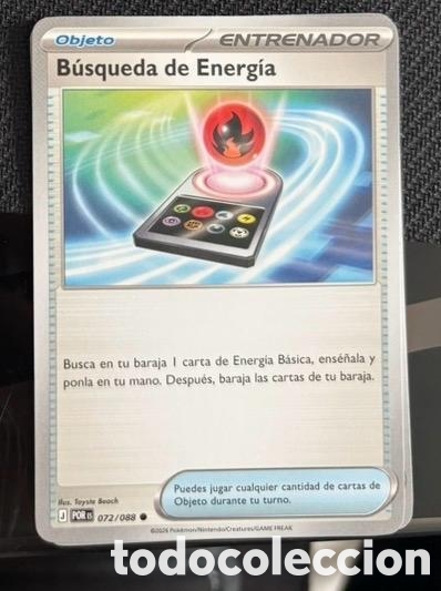 Coleccionismo cromos antiguos: 072/088 B&uacute;squeda de energ&iacute;a CARTA POKEMON TCG