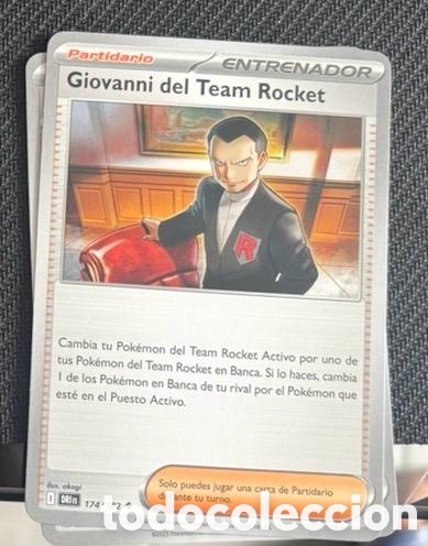 Coleccionismo cromos antiguos: 174/182 Giovanni del team rocket CARTA POKEMON TCG