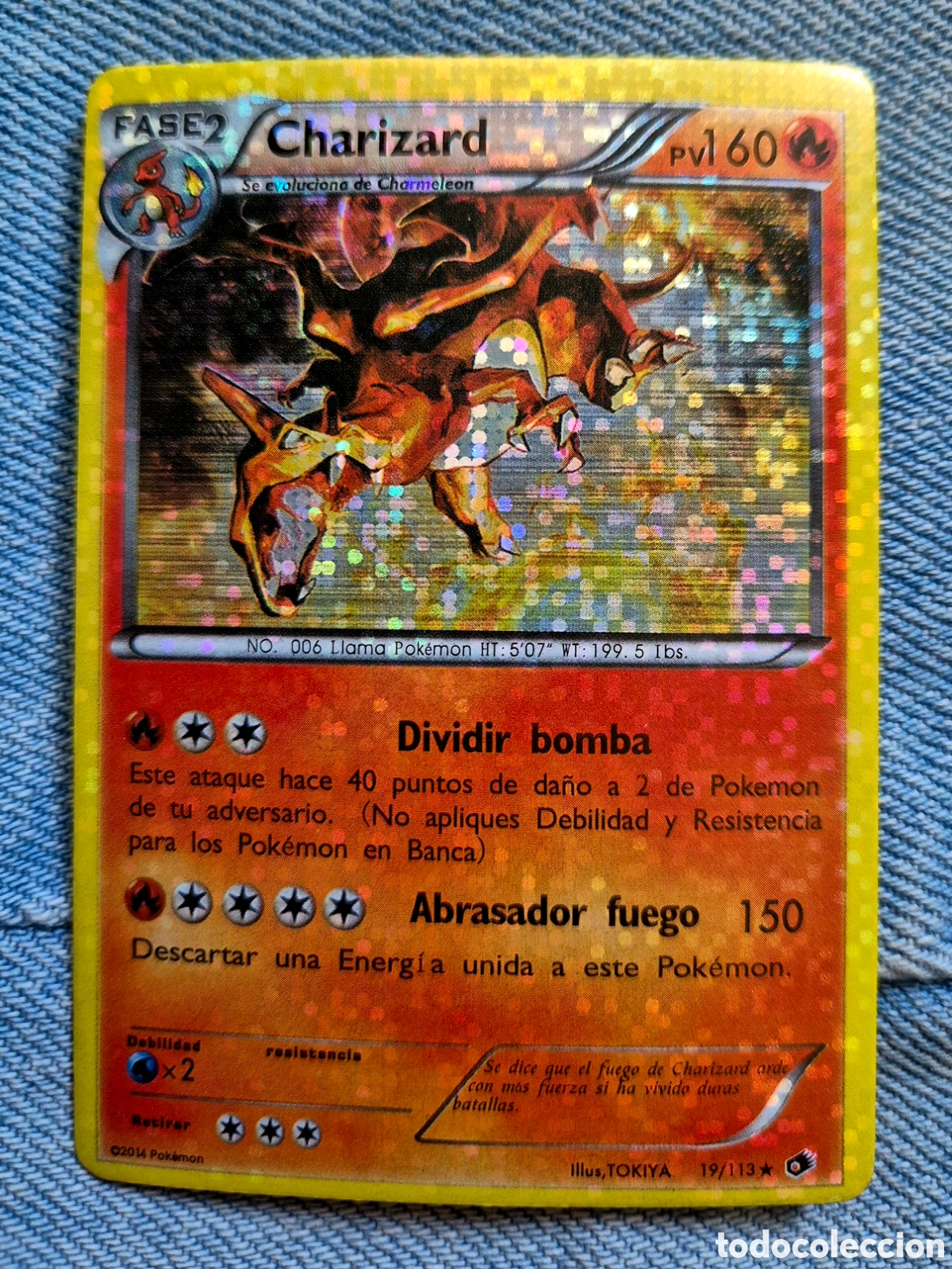 Coleccionismo cromos antiguos: Carta Pok&eacute;mon Charizard 19/113 Holo