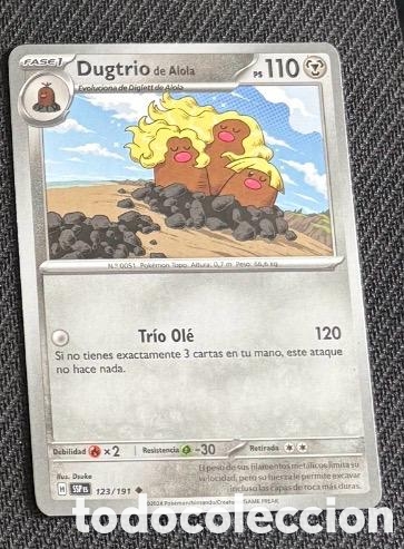Coleccionismo cromos antiguos: 123/191 Dugtrio de Alola CARTA POKEMON TCG