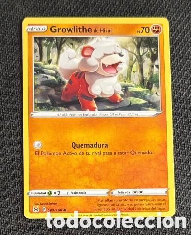 Coleccionismo cromos antiguos: 083/196 Growlithe de Hisui CARTA POKEMON TCG