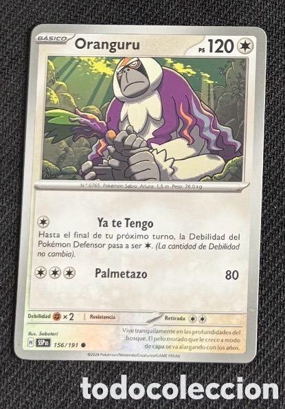 Coleccionismo cromos antiguos: 156/191 Oranguru CARTA POKEMON TCG