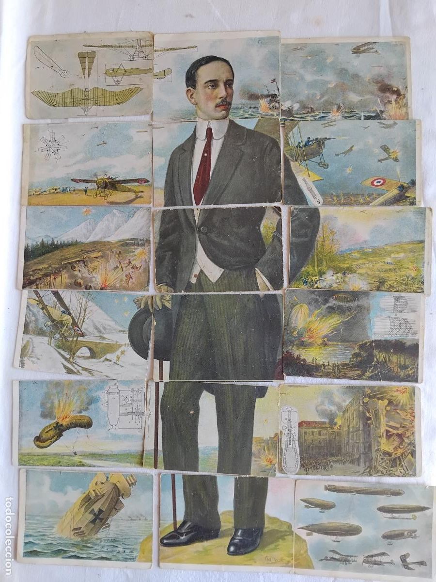 Coleccionismo cromos antiguos: GRAN GUERRA (1914-1918) AEROPLANOS COLECCION COMPLETA 18 CROMOS. CHOCOLATES JAIME BOIX.