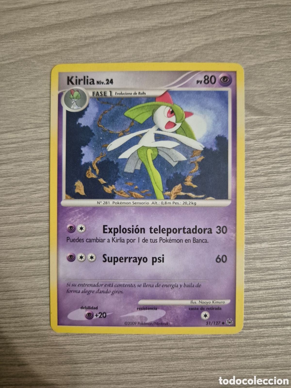 Coleccionismo cromos antiguos: Carta Pok&eacute;mon Kirlia 51/127 Niv. 24
