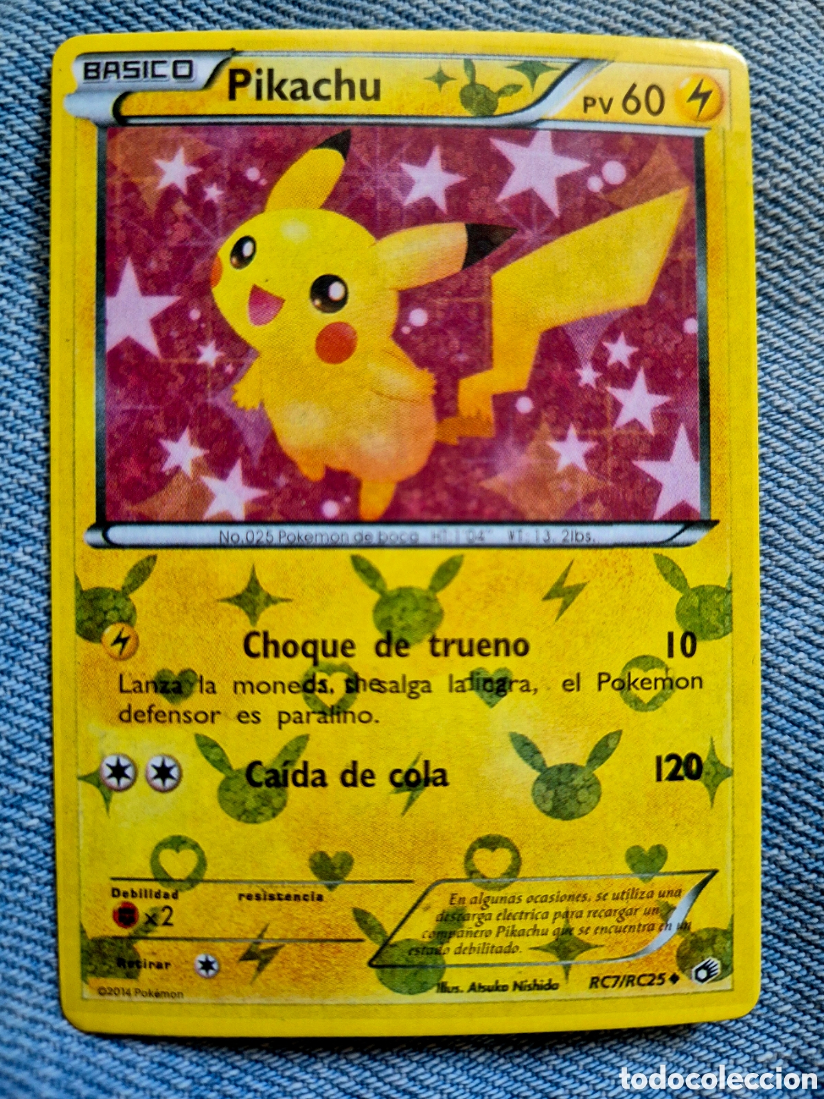 Coleccionismo cromos antiguos: Carta Pok&eacute;mon Pikachu RC7/RC25