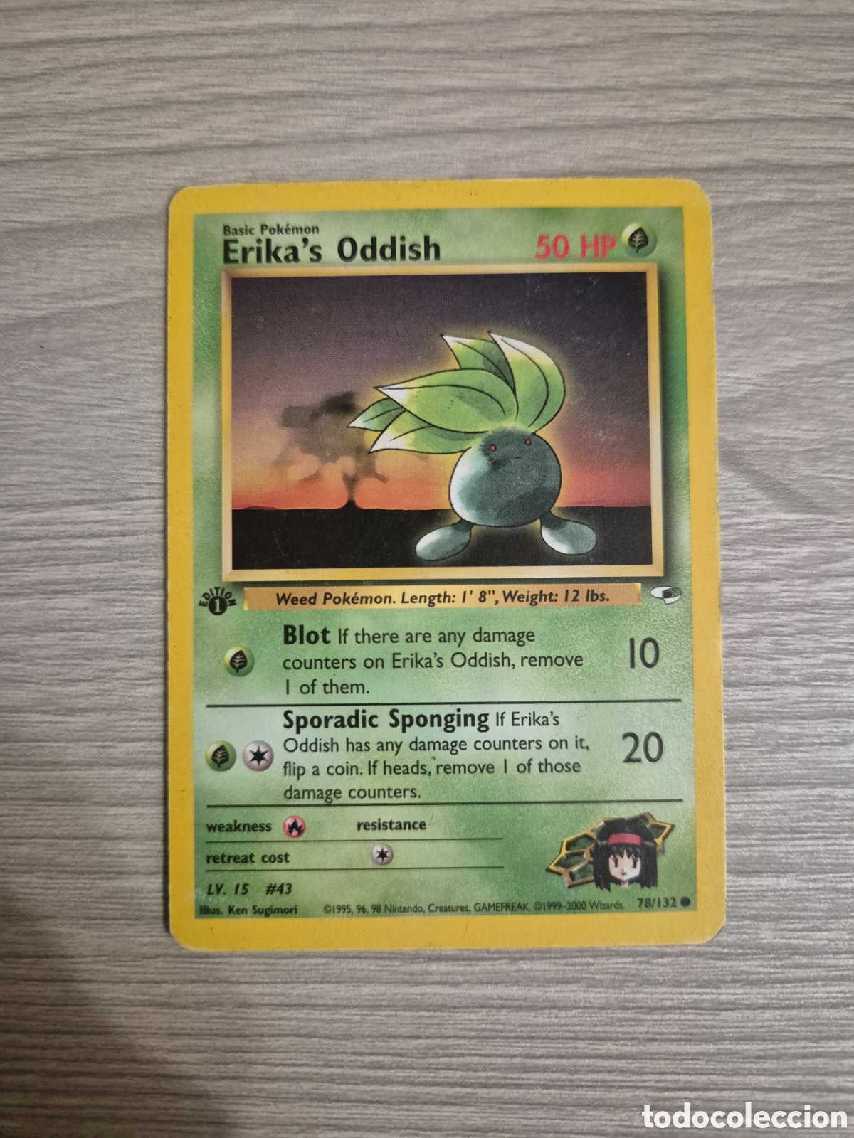 Coleccionismo cromos antiguos: Carta Pok&eacute;mon Erika's Oddish 78/132