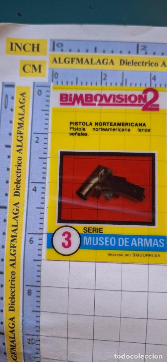 Collezionismo Figurine antiche: CROMO CROMITO DE CHUCHER&Iacute;AS DULCES CHOCOLATINAS. BIMBO BIMBOVISION 2 SERIE 3 ARMAS PISTOLA SE&Ntilde;ALES