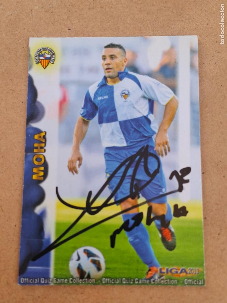 Coleccionismo cromos antiguos: MUNDICROMO QUIZ GAME LIGA 2012 2013 12 13 - 992 MOHA ( CON AUT&Oacute;GRAFO ) - C.D. SABADELL CP8