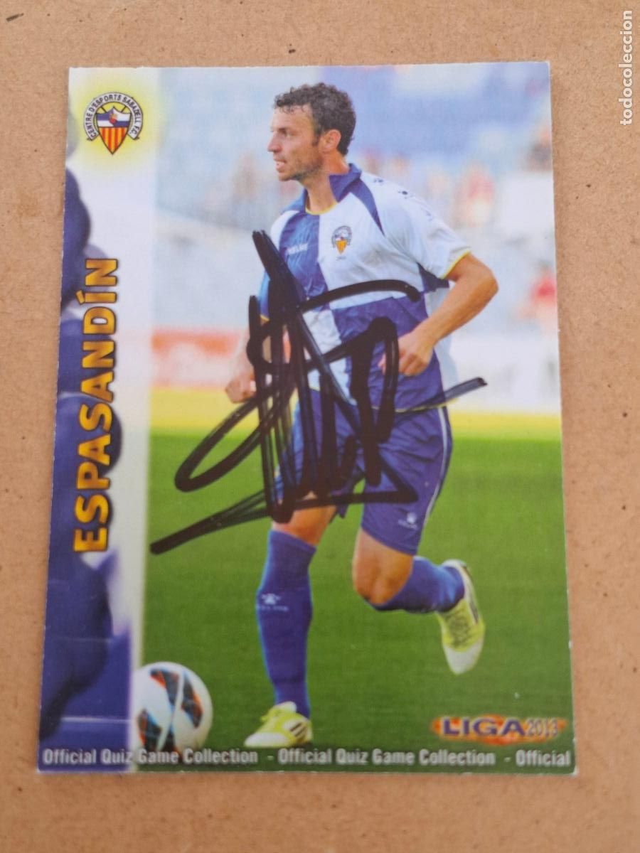 Coleccionismo cromos antiguos: MUNDICROMO QUIZ GAME LIGA 2012 2013 12 13 - 986 ESPASANDIN ( CON AUT&Oacute;GRAFO ) - C.D. SABADELL CP8