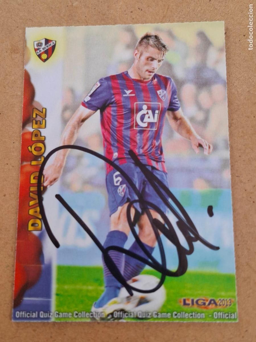 Coleccionismo cromos antiguos: MUNDICROMO QUIZ GAME LIGA 2012 2013 12 13 - 938 DAVID L&Oacute;PEZ ( CON AUT&Oacute;GRAFO ) - S.D. HUESCA CP8
