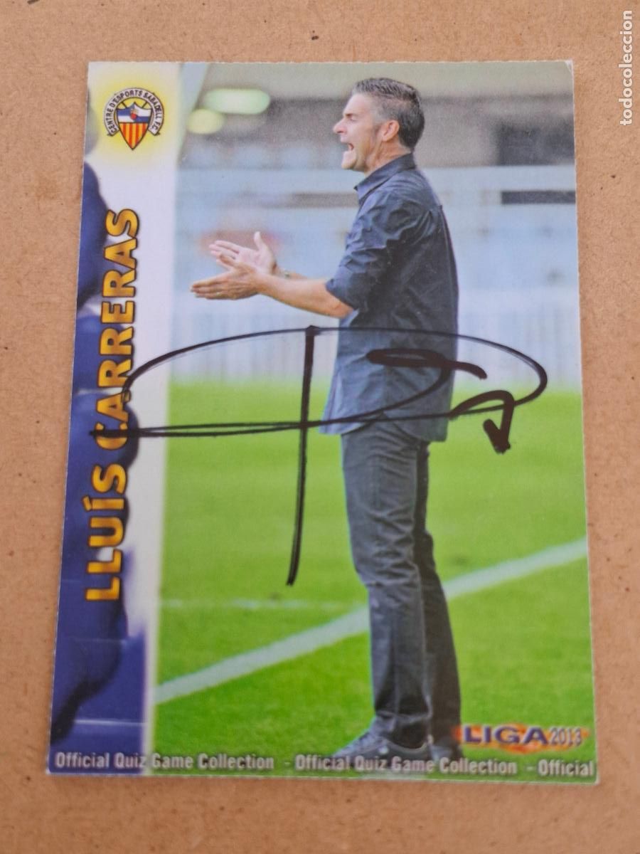 Coleccionismo cromos antiguos: MUNDICROMO QUIZ GAME LIGA 2012 2013 12 13 - 984 LLUIS CARRERAS ( CON AUT&Oacute;GRAFO ) - C.D. SABADELL CP8