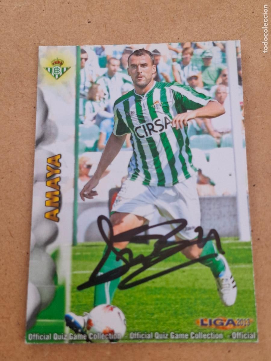 Coleccionismo cromos antiguos: MUNDICROMO QUIZ GAME LIGA 2012 2013 12 13 - 695 AMAYA ( CON AUT&Oacute;GRAFO ) - REAL BETIS CP8