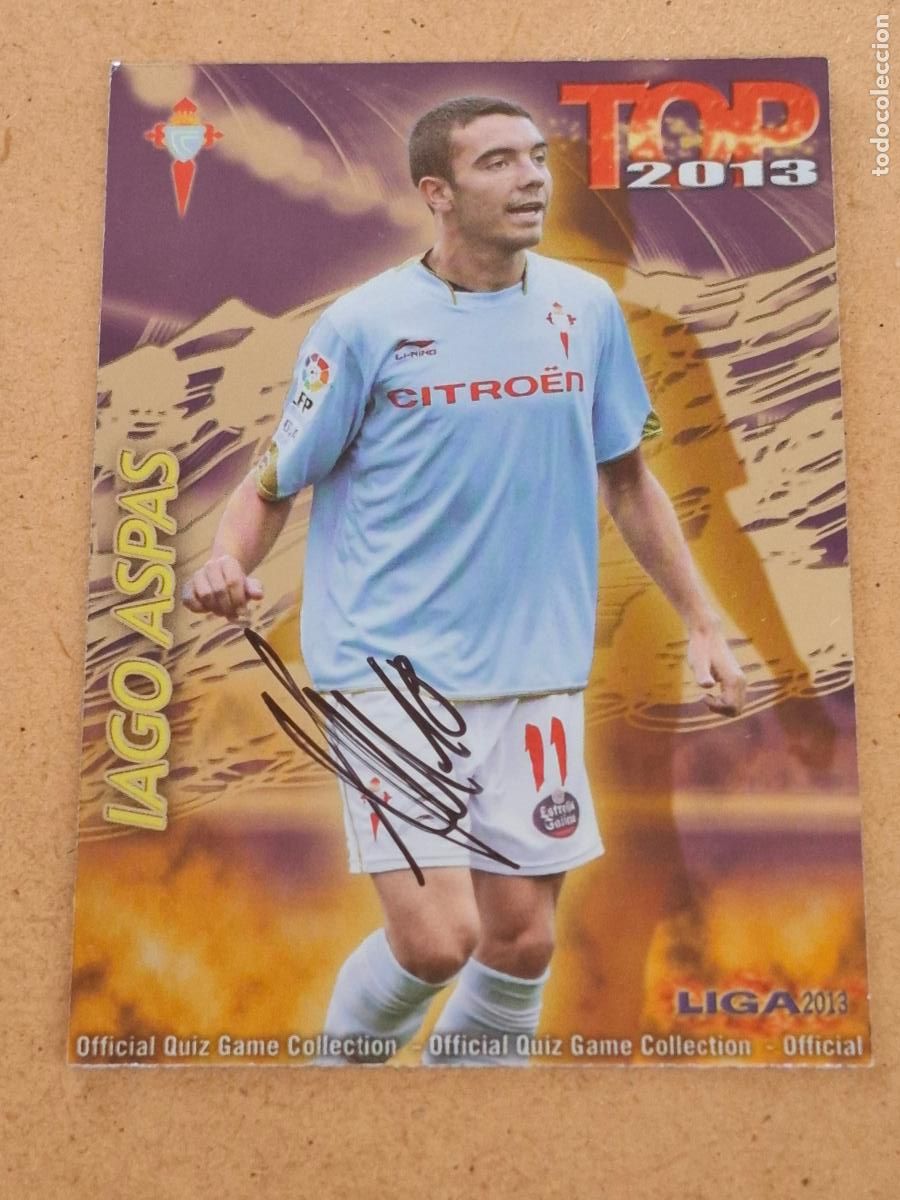 Coleccionismo cromos antiguos: MUNDICROMO QUIZ GAME LIGA 2012 2013 12 13 - 639 IAGO ASPAS ( CON AUT&Oacute;GRAFO ) - R.C. CELTA CP8