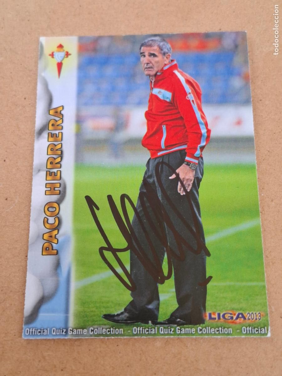 Coleccionismo cromos antiguos: MUNDICROMO QUIZ GAME LIGA 2012 2013 12 13 - 489 PACO HERRERA ( CON AUT&Oacute;GRAFO ) - R.C. CELTA CP8