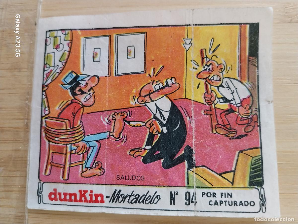 Coleccionismo cromos antiguos: DUNKIN MORTADELO A&Ntilde;O 1971 EL MEDALLON ROBADO CROMO 94 CAPTURADO ... RECUPERADO ORIGINAL A&Ntilde;O