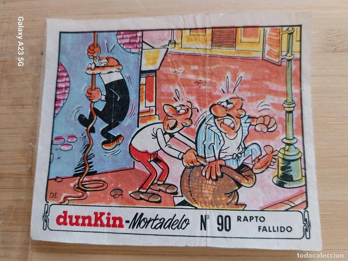 Coleccionismo cromos antiguos: DUNKIN MORTADELO A&Ntilde;O 1971 EL MEDALLON ROBADO CROMO 90 RAPTO FALLIDO... RECUPERADO ORIGINAL A&Ntilde;O