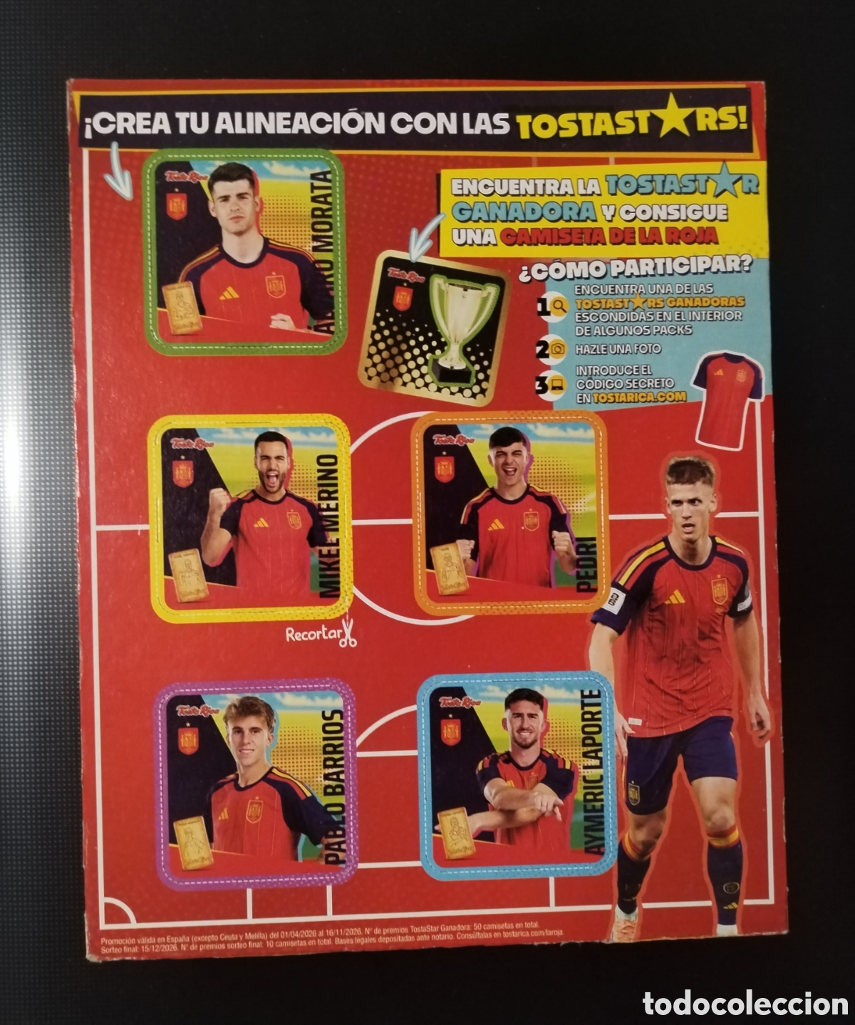 Coleccionismo cromos antiguos: L&aacute;mina cromos Selecci&oacute;n Espa&ntilde;ola F&uacute;tbol Cuetara Tosta Rica