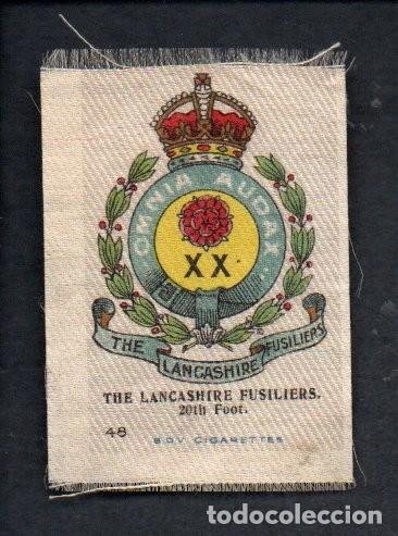Coleccionismo cromos antiguos: CROMO EN SEDA, N&ordm; 48 - B. D. V. CIGARETTES. THE LANCASHIRE FUSILIERS.