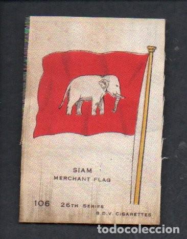 Coleccionismo cromos antiguos: CROMO EN SEDA, N&ordm; 106 - B. D. V. CIGARETTES. SIAM MERCHANT FLAG.