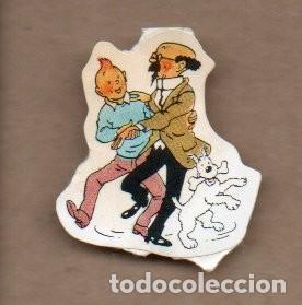 Coleccionismo cromos antiguos: ANTIGUO CROMO ADHESIVO TROQUELADO, TINTIN - PROFESOR Y MILU. CROPAN