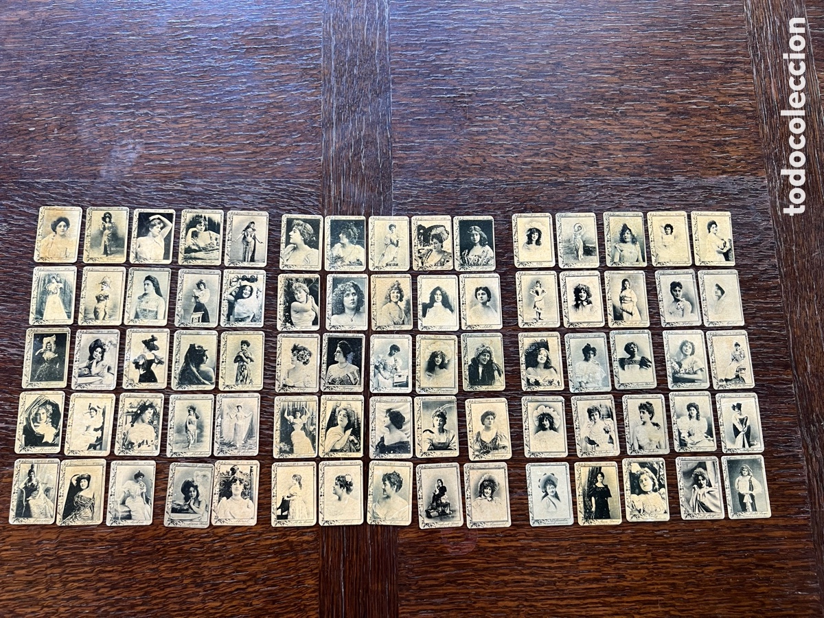 Coleccionismo cromos antiguos: Colecci&oacute;n completa de 75 cromos antiguos de artistas &ndash; Serie 3 &ndash; SAMSOT M. H. Barcelona