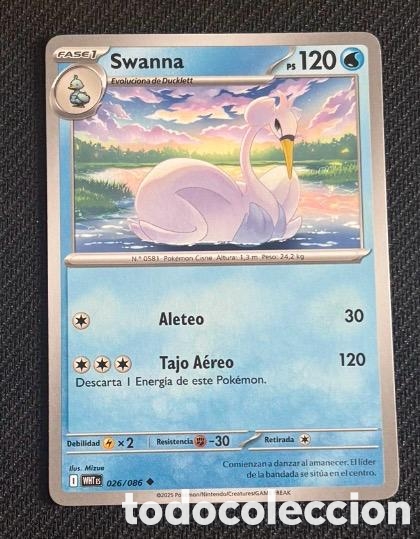 Coleccionismo cromos antiguos: 026/086 Swanna CARTA POKEMON TCG
