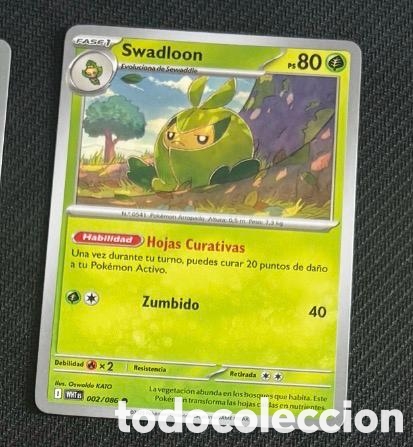 Coleccionismo cromos antiguos: 002/086 Swadloon CARTA POKEMON TCG