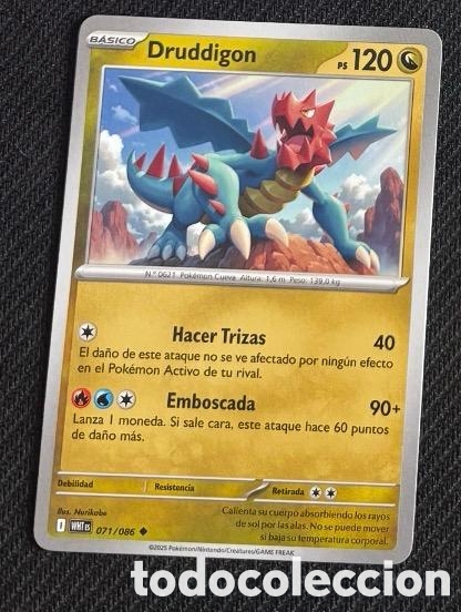 Coleccionismo cromos antiguos: 071/086 Druddigon CARTA POKEMON TCG