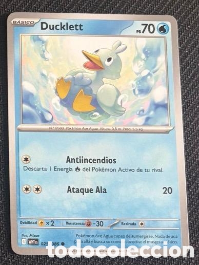 Coleccionismo cromos antiguos: 025/086 Ducklett CARTA POKEMON TCG
