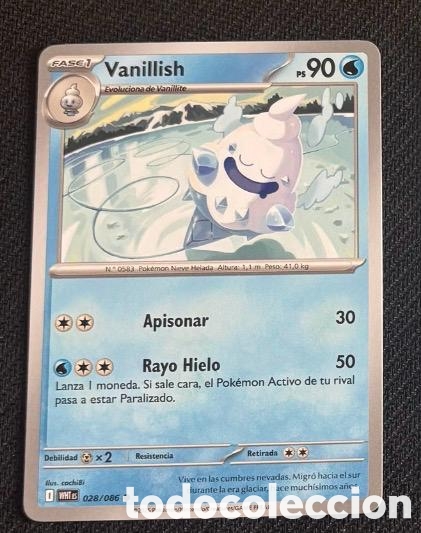 Coleccionismo cromos antiguos: 028/086 Vanillish carta pokemon TCG