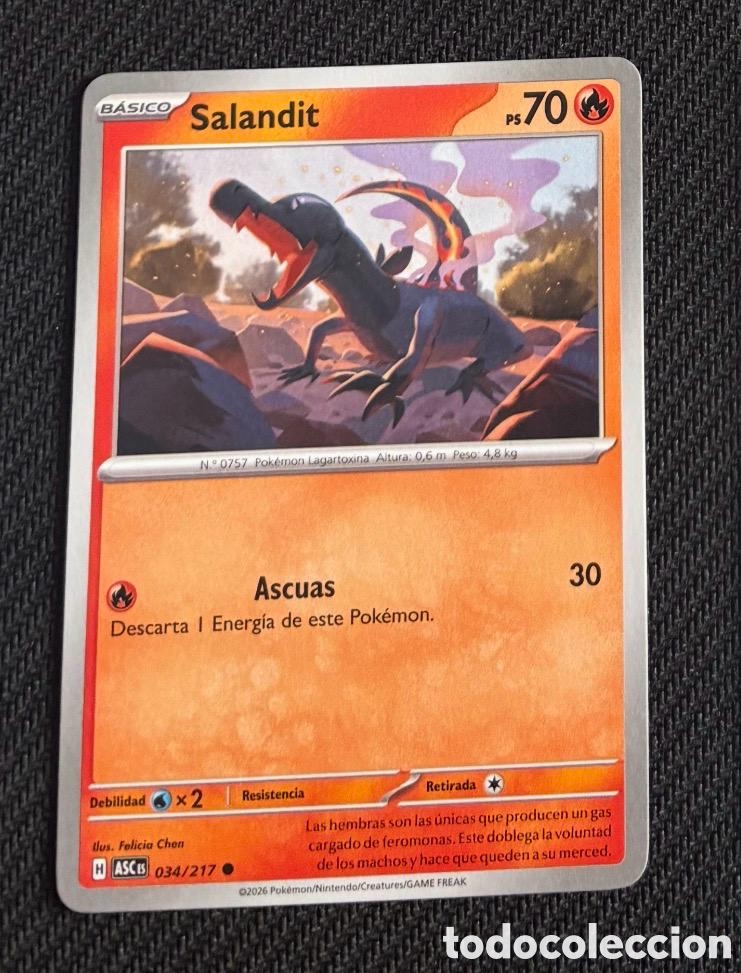 Coleccionismo cromos antiguos: 034/217 Salandit carta pokemon TCG