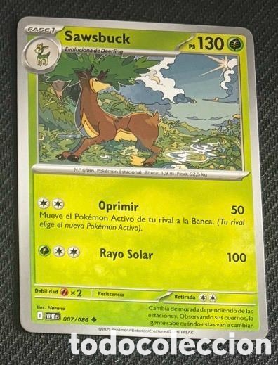 Collectionnisme Cartes &agrave; collectionner anciennes: 007/086 Sawsbuck carta pokemon TCG