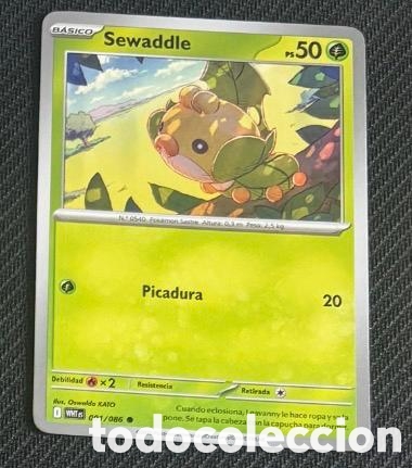 Coleccionismo cromos antiguos: 001/086 Sewaddle carta pokemon TCG