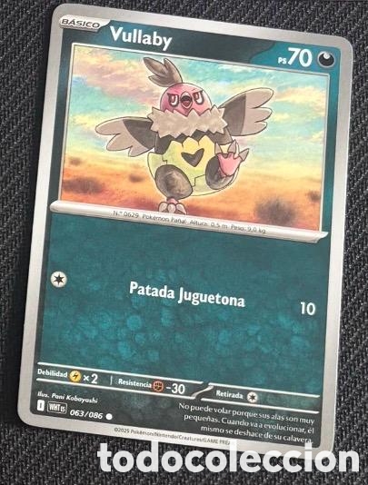 Coleccionismo cromos antiguos: 063/086 Vullaby carta pokemon TCG