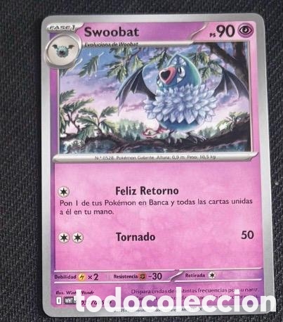 Coleccionismo cromos antiguos: 037/086 Swoobat carta pokemon TCG