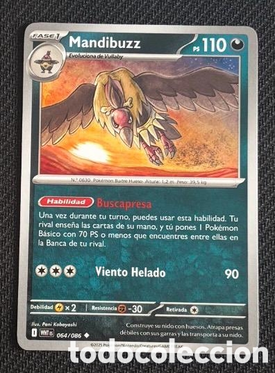 Coleccionismo cromos antiguos: 064/086 Mandibuzz carta pokemon TCG