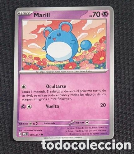 Coleccionismo cromos antiguos: 083/217 Marill carta pokemon TCG