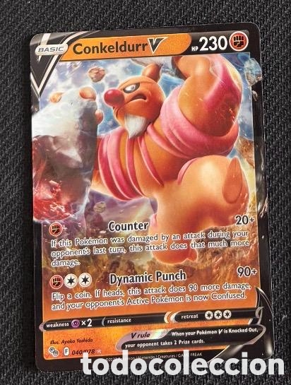 Coleccionismo cromos antiguos: 040/078 Conkeldurr V carta pokemon TCG