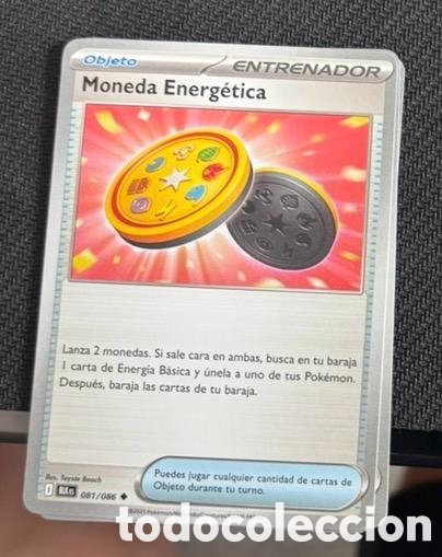 Coleccionismo cromos antiguos: 081/086 Moneda energ&eacute;tica carta pokemon TCG