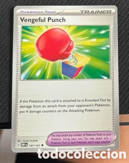 Collectable Antique Stickers: 197/197 Vengeful punch carta pokemon TCG